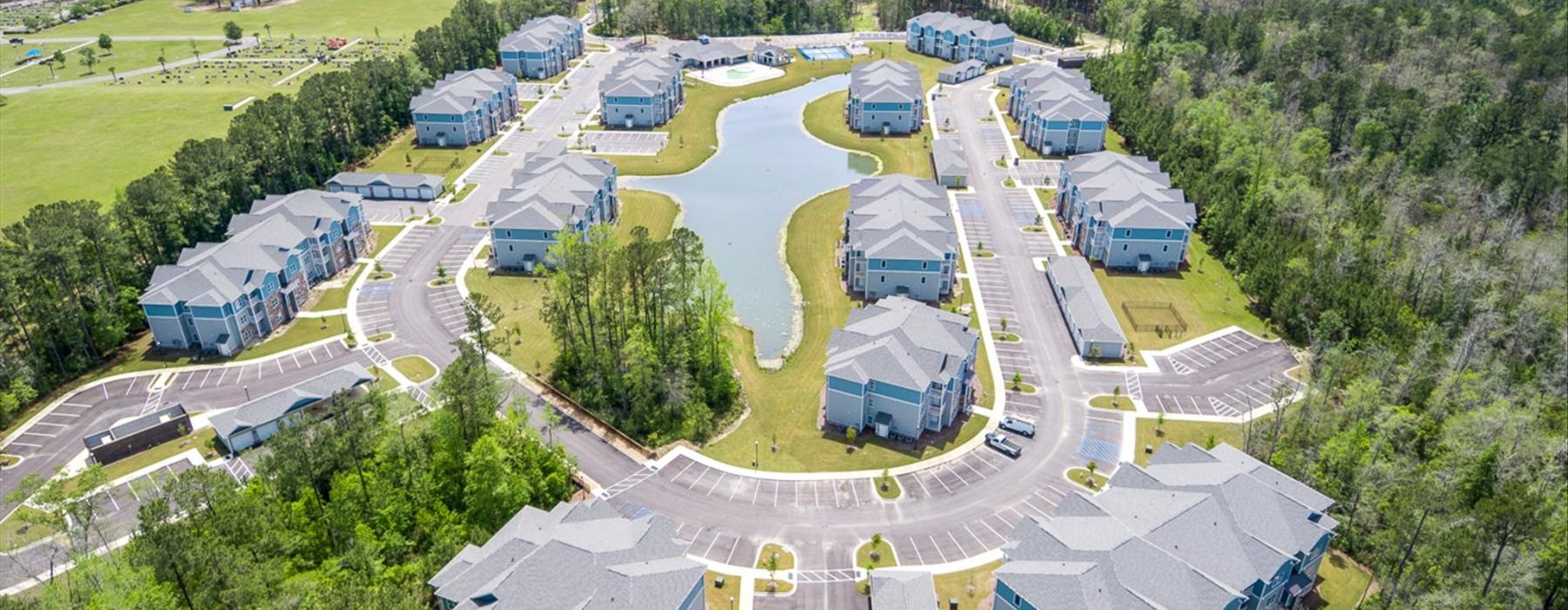aerial view of a building complex
